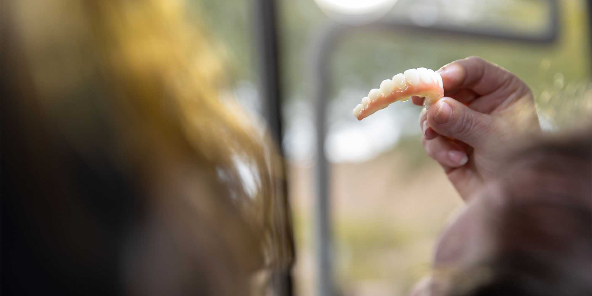 close up of implant model within the dental center