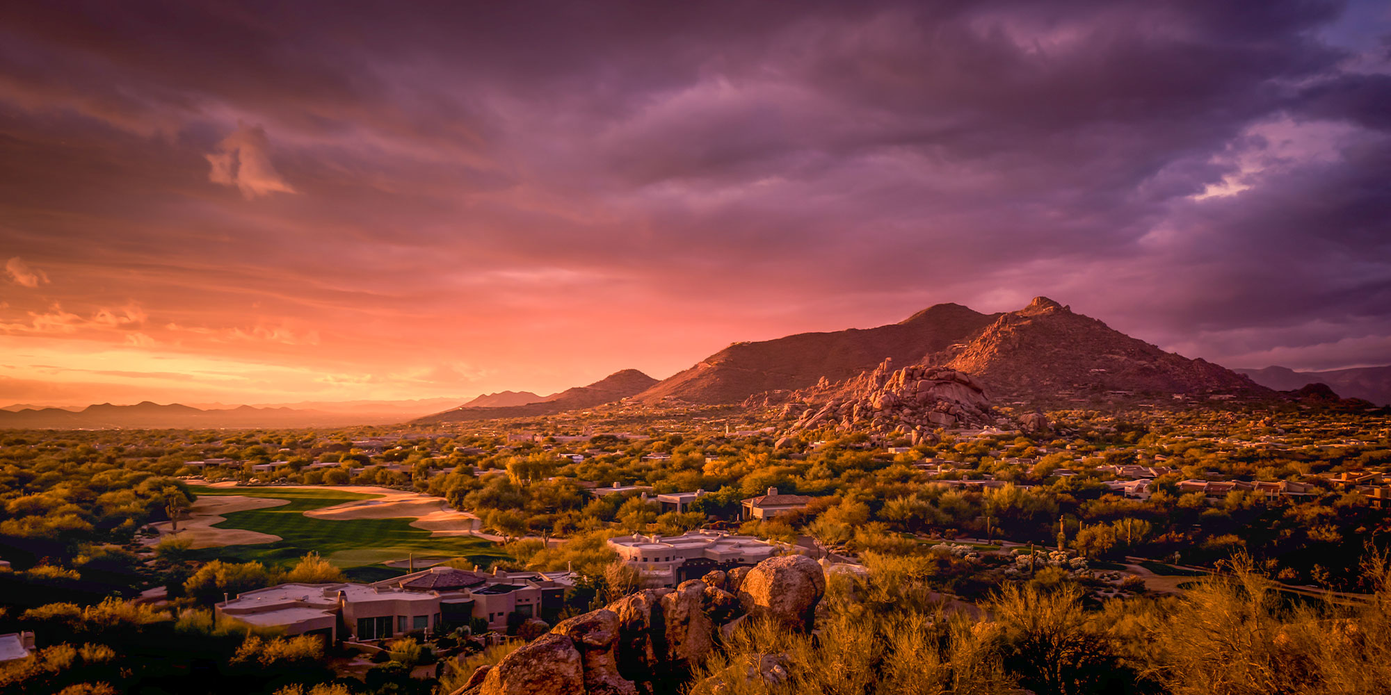 Golden sunset over North Scottsdale,Arizona.