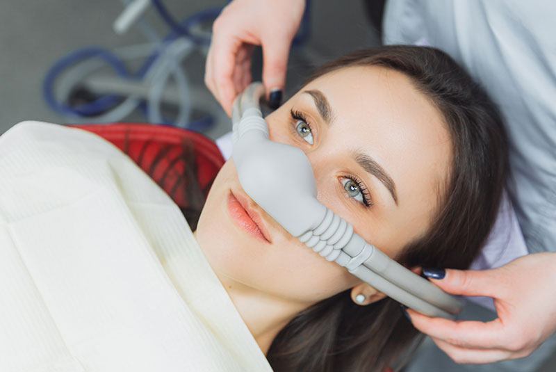 patient is prep for for their dental sedation and treatment
